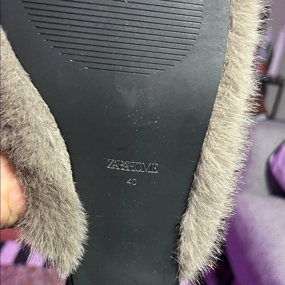 Zara Gray Furry Mules - Picture 5 of 9
